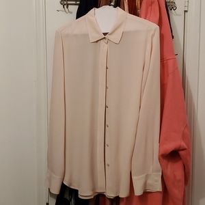 Everlane silk shirt, pink